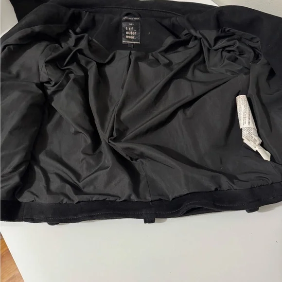 Zara faux suade Black whimsicalGoth grunge streetware punk rock Moto Jacket - Picture 7 of 7